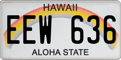 HI license plate EEW636