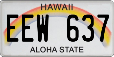 HI license plate EEW637