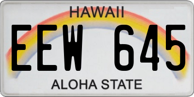 HI license plate EEW645
