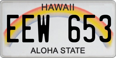 HI license plate EEW653