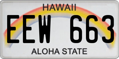 HI license plate EEW663