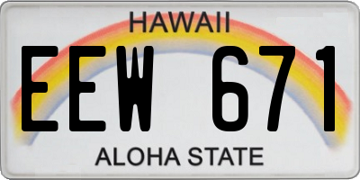 HI license plate EEW671