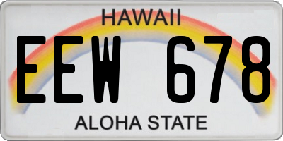 HI license plate EEW678