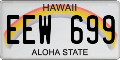 HI license plate EEW699