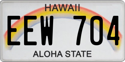 HI license plate EEW704