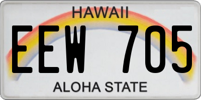 HI license plate EEW705