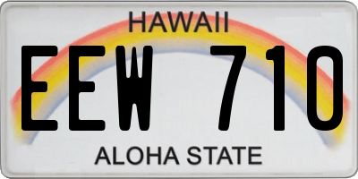 HI license plate EEW710