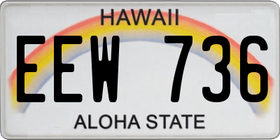 HI license plate EEW736