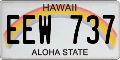 HI license plate EEW737