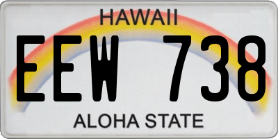 HI license plate EEW738