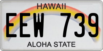 HI license plate EEW739
