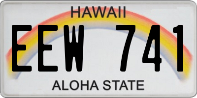 HI license plate EEW741