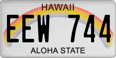 HI license plate EEW744