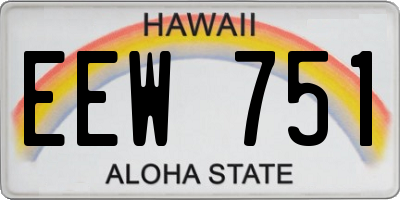 HI license plate EEW751