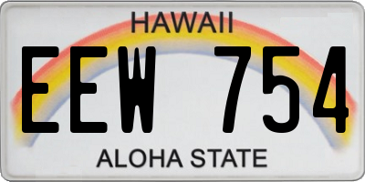 HI license plate EEW754