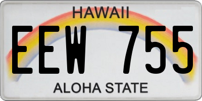 HI license plate EEW755