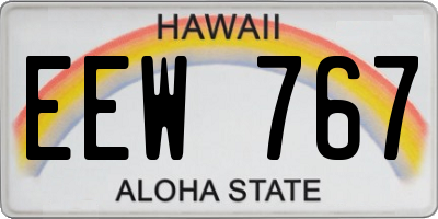 HI license plate EEW767