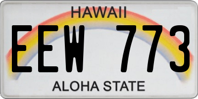 HI license plate EEW773