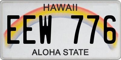 HI license plate EEW776