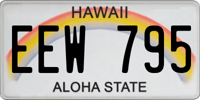 HI license plate EEW795