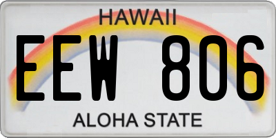 HI license plate EEW806