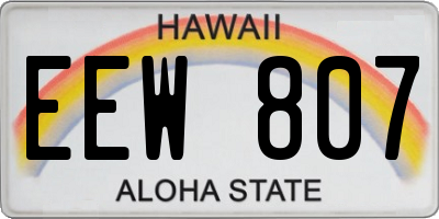 HI license plate EEW807