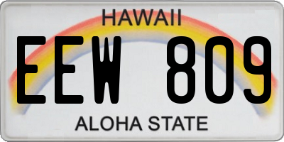 HI license plate EEW809
