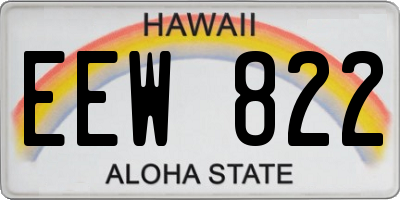 HI license plate EEW822