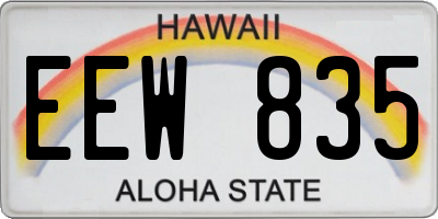 HI license plate EEW835