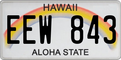 HI license plate EEW843