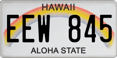 HI license plate EEW845