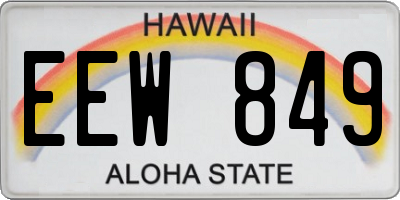 HI license plate EEW849