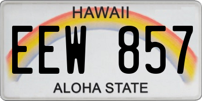 HI license plate EEW857