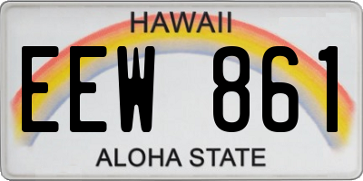 HI license plate EEW861