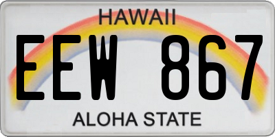 HI license plate EEW867