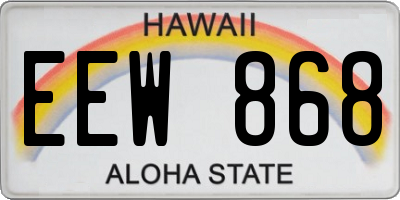 HI license plate EEW868