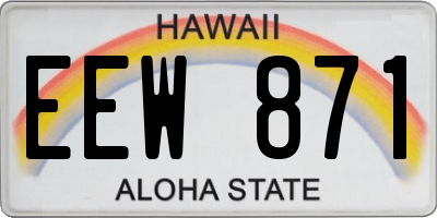 HI license plate EEW871