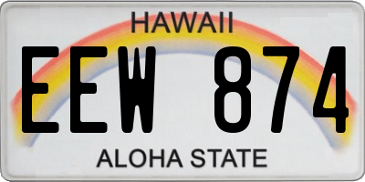 HI license plate EEW874