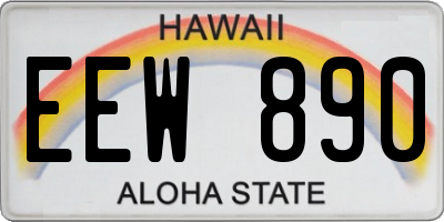 HI license plate EEW890