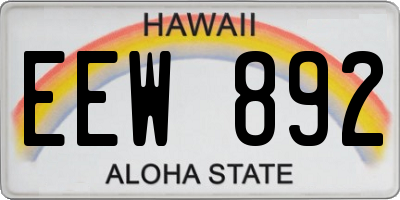 HI license plate EEW892