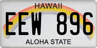 HI license plate EEW896