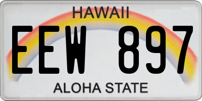 HI license plate EEW897