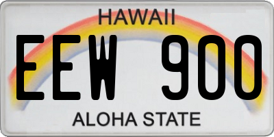 HI license plate EEW900