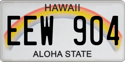 HI license plate EEW904