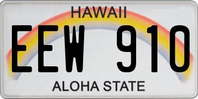 HI license plate EEW910