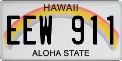 HI license plate EEW911