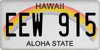 HI license plate EEW915