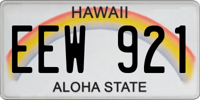 HI license plate EEW921