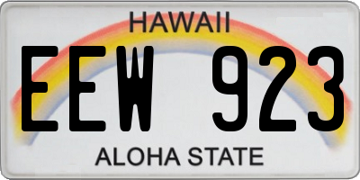 HI license plate EEW923