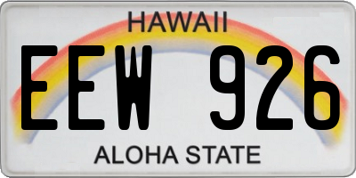 HI license plate EEW926